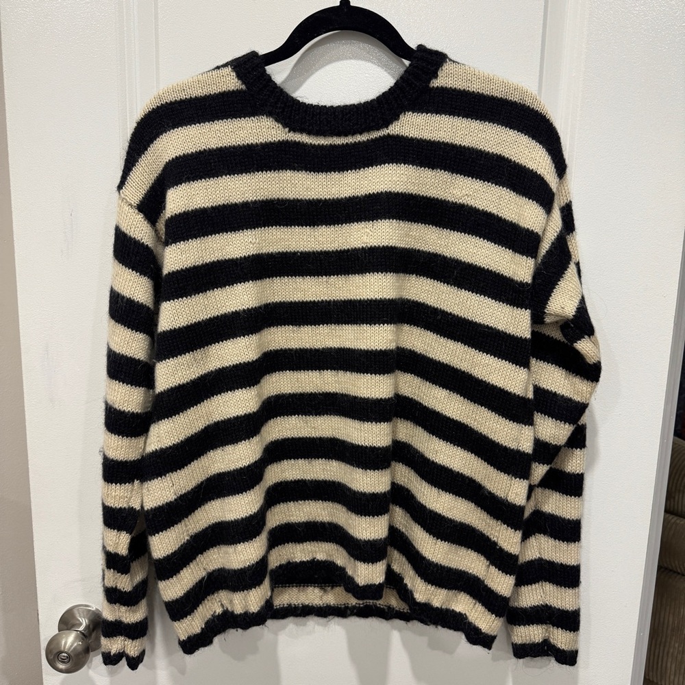 Striped Black and Cream Sweater